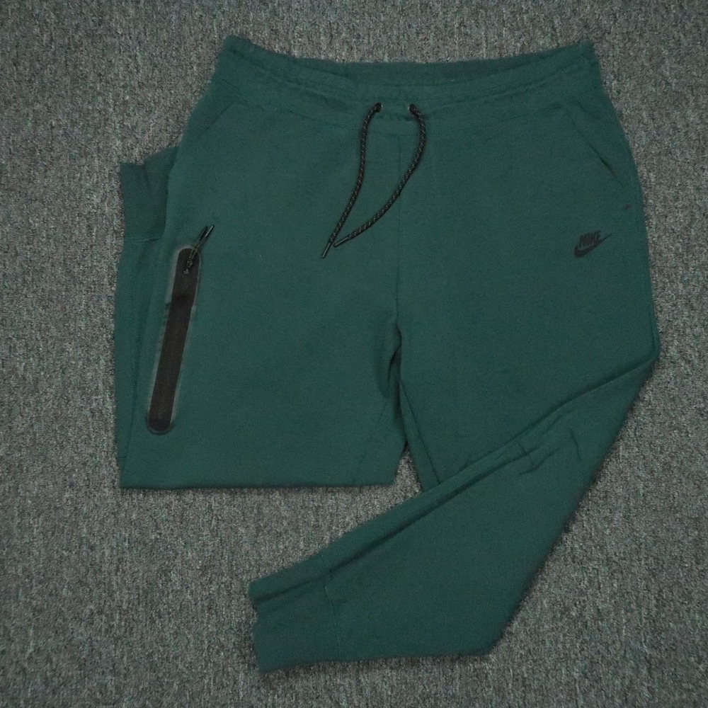 Nike Pants Womens Extra Large Green Sportswear Tech Fleece‎ Jogger Zip Pocket